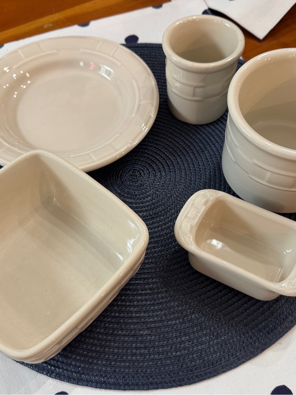 Longaberger Pottery Woven Traditions IVORY Lot